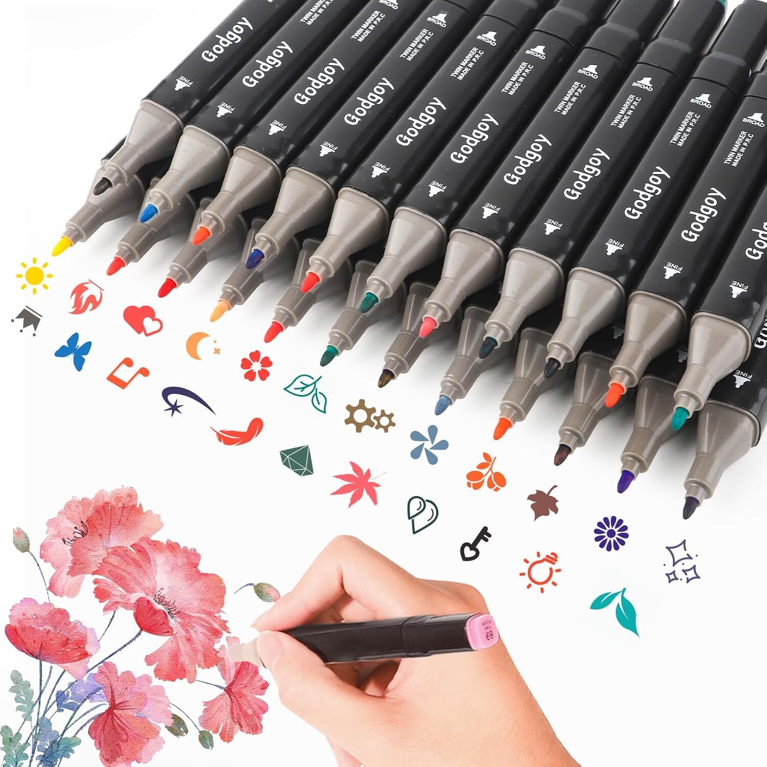 80 Colors Art Markers Pens, Dual Tips Alcohol Markers Permanent Sketch Markers