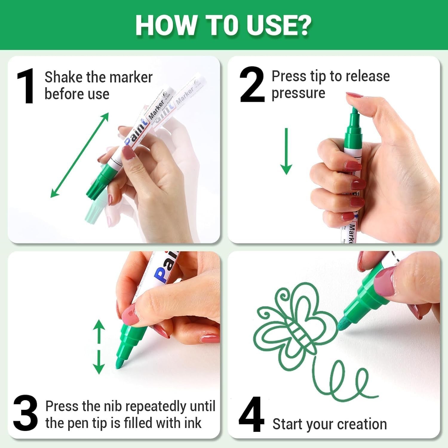 Fabric Markers Permanent Pens Paint Clothing Textile Dye T-Shirt Shoes DIY Set