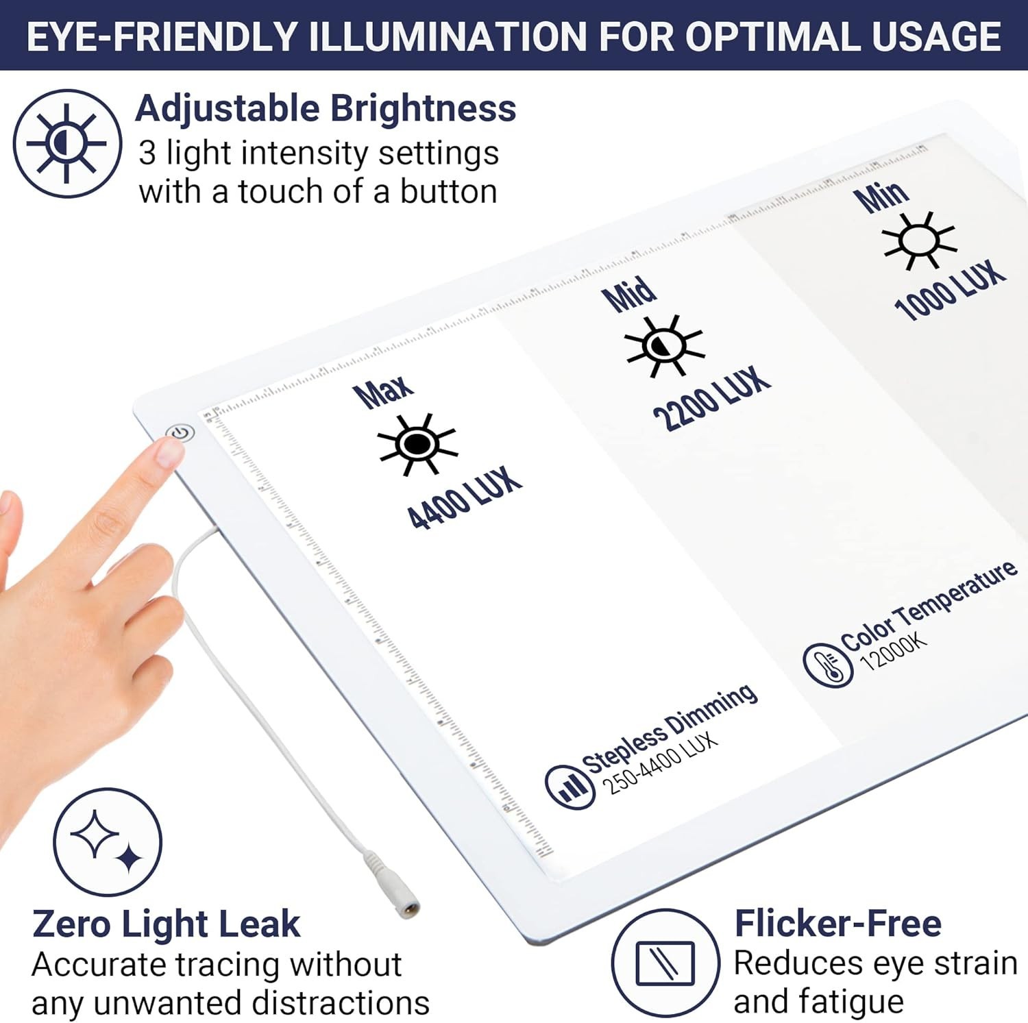 19″ LED Tracing Light Box Ultra Thin Adjustable Brightness Drawing Pad