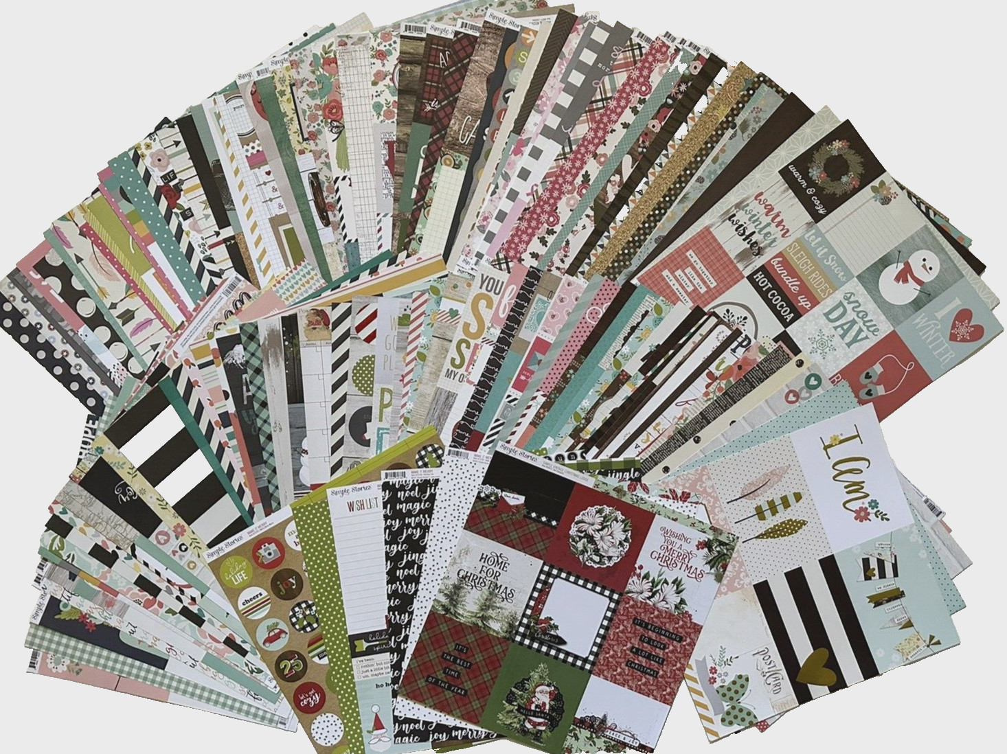 HUGE LOT [125 SHEETS] Set B [SIMPLE STORIES] SCRAPBOOK PAPER (Save over 75%)