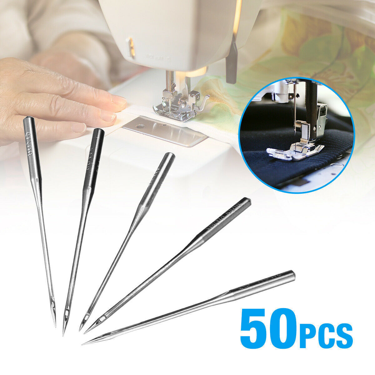 50-200 Assorted Home Sewing Machine Needles Craft for Brother Janome Singer Tool