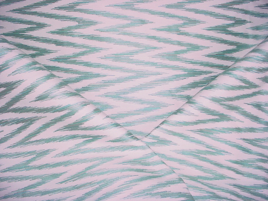 1-7/8Y Thibaut W735305 Pele Ikat Aqua Tribal Ikat Bargello Upholstery Fabric