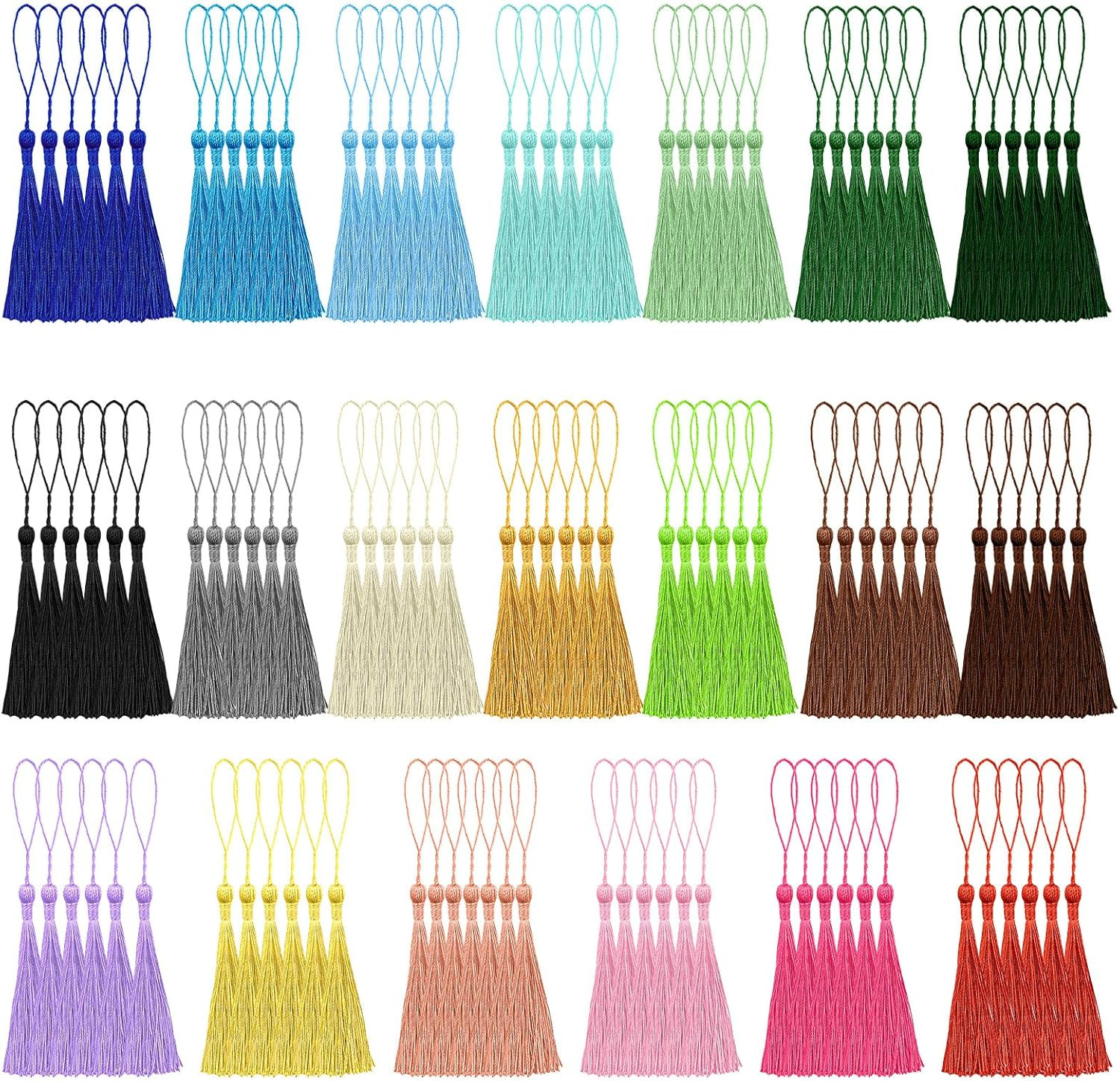 120 Pcs Silky Mini Tassels for Jewelry and Craft – 20 Colors, 5 Inch