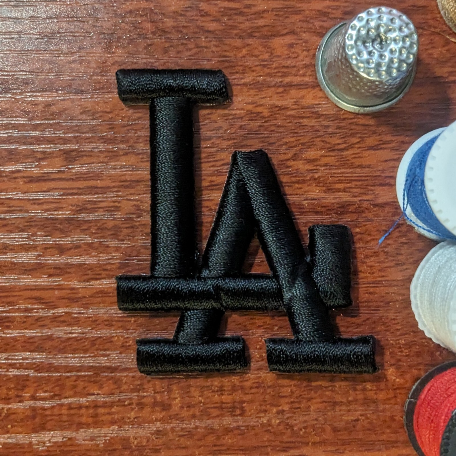 LA Patch Black Los Angeles Dodgers 3D Puffer MLB Embroidered Iron On 2.25×2″