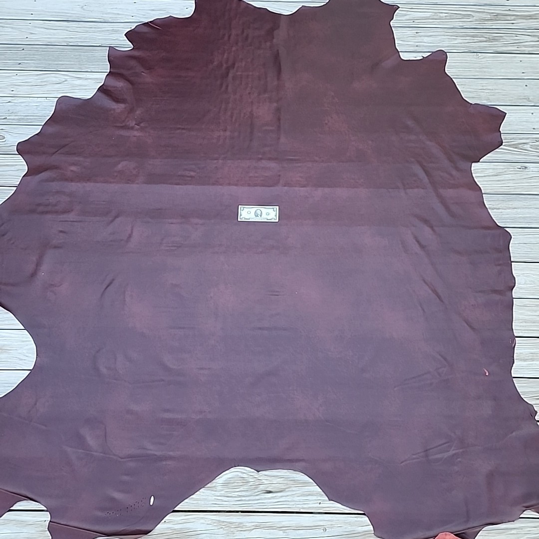Burgundy Leather Whole Cow Hide High Quality 44.2 Sqft Windsor Burgundy L97