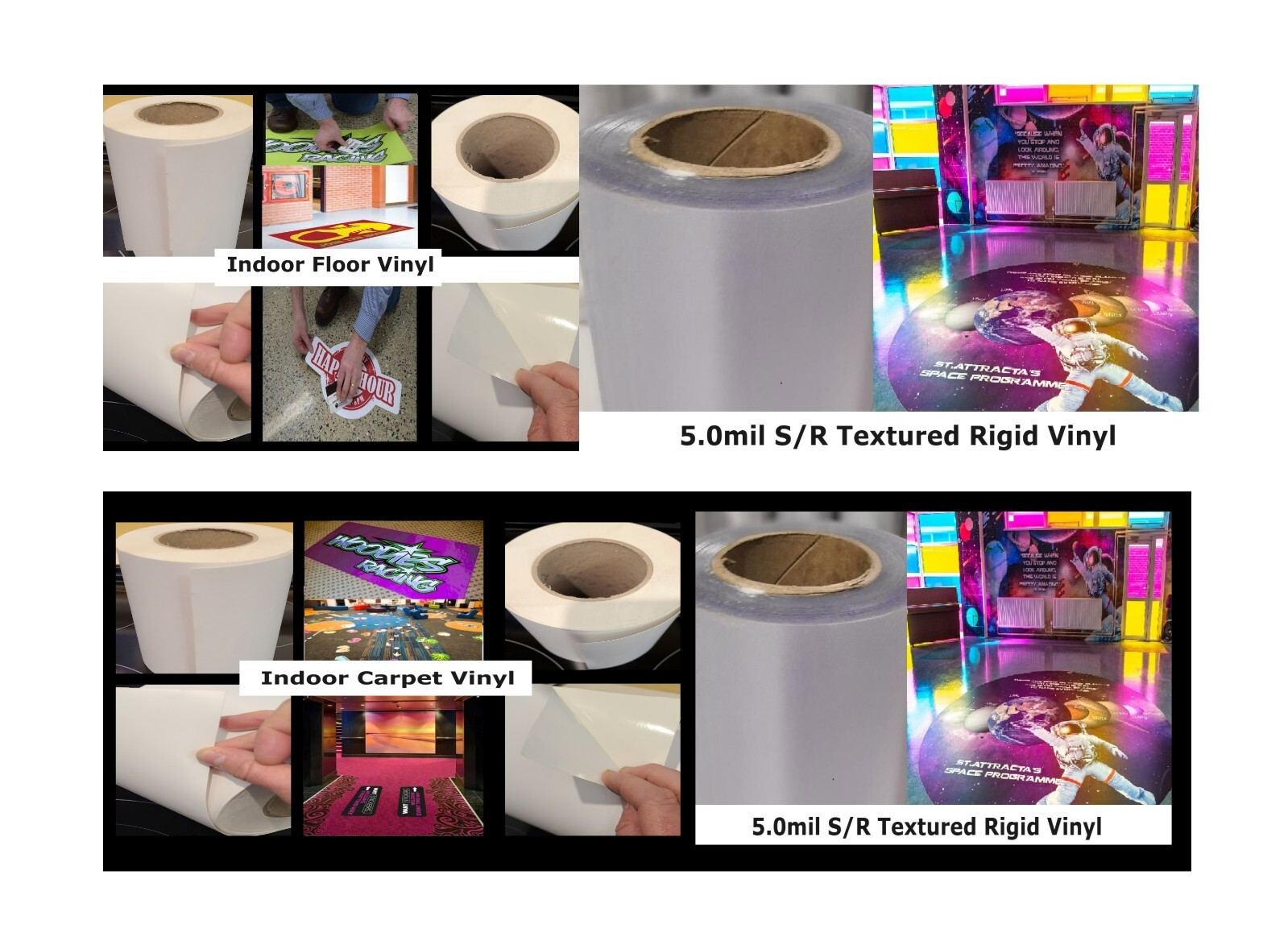 3.4mil Floor/Carpet Decal Vinyl and Scratch-Free Slip-Resistant Laminate