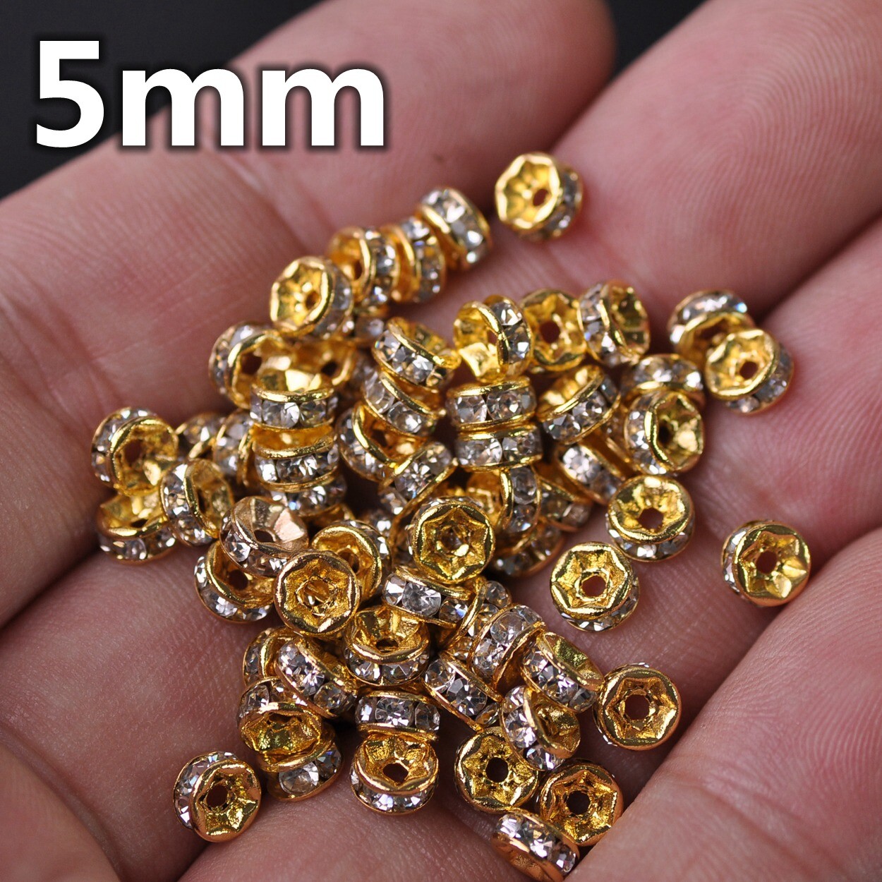Wholesale Czech Crystal Rhinestone Rondelle Loose Spacer Beads 4/5/6/8/10/12mm