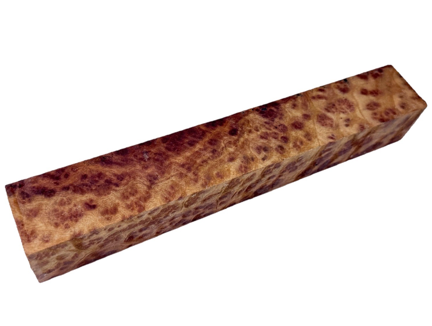 Camphor Burl wood turning blank 1-1/2″ x 1-1/2” x 9-3/4″ (z23) dried – BUG HOLE