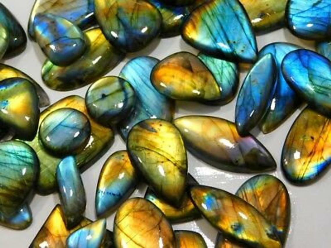 551 Cts Parcel Labradorite Gemstones Full Fire Free Size & Shape Loose Cabochons