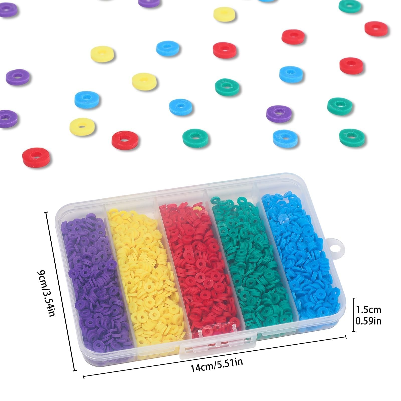 THRELE 3500pcs Rich Color Clay Beads for Bracelets Making 6mm Heishi Vibrant