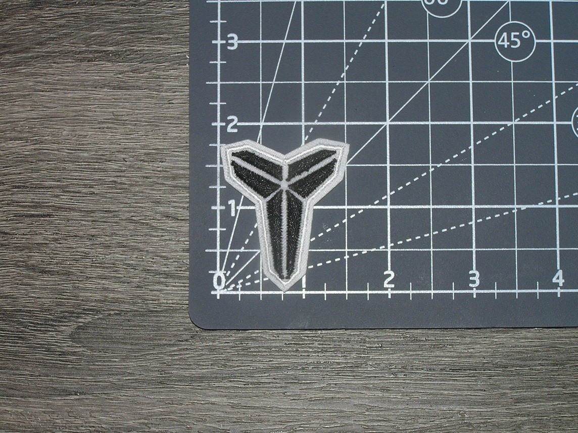 Kobe Bryant Mamba White/Black Basketball Embroidered Iron On Patch 1.5″ x 1.75″
