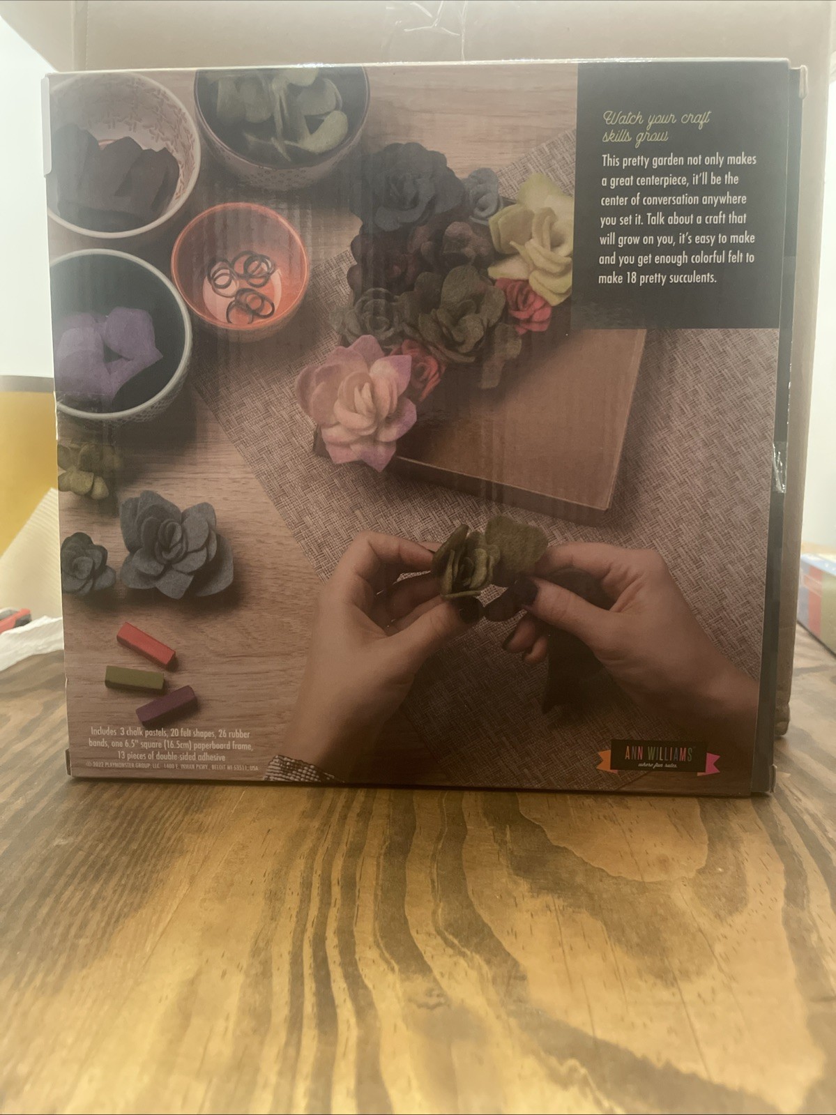 NIB Craft Crush Felt Succulent Craft Kit Fun & Easy Ages 13+