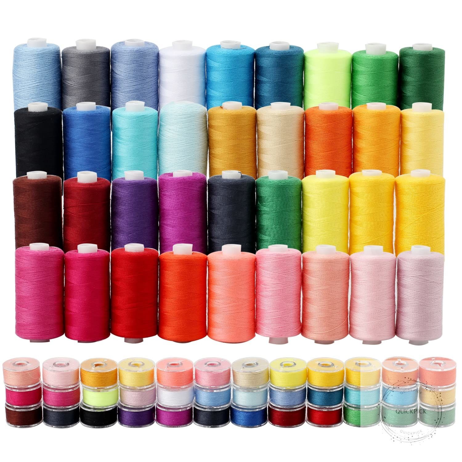 72Pcs Bobbins Sewing Threads Kit 36 Colors 500 Yards Sewing Polyester Thread
