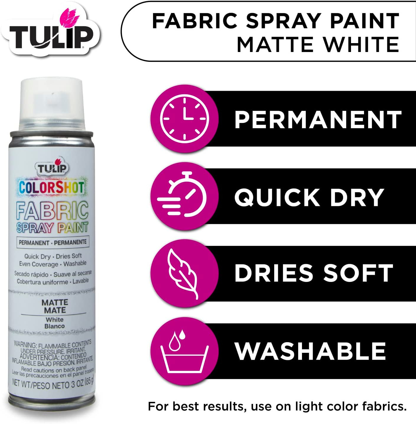 Tulip Colorshot Instant Fabric Spray Color 3Oz. White
