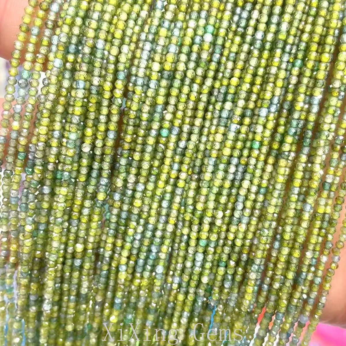 2mm Dopamine Blue Green Faceted Mixed Natural Zircon Beads for Jewelry Making