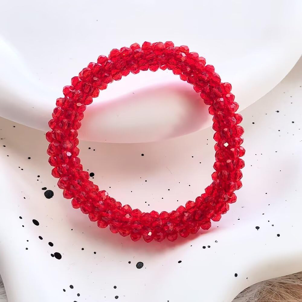 Handmade Bead Bracelet Artificial Crystal Artisinal Chunky Statement Jewelry Boh