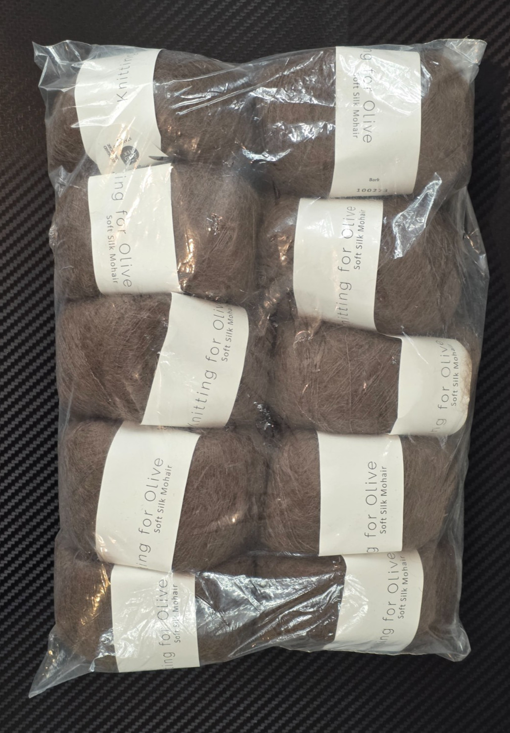 Knitting for Olive, Lot of 10 Soft Silk Mohair Yarns Bark Color, 225m/ 25g