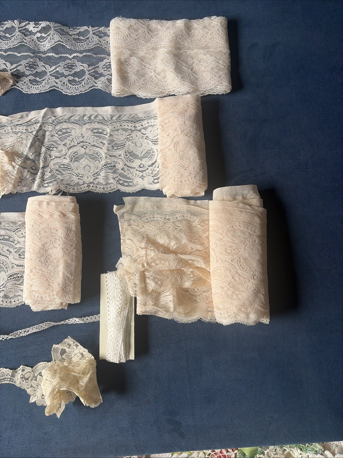 Antique Lace Trim Lot Victorian Edwardian Mixed Lace Yardage Sewing Ephemera