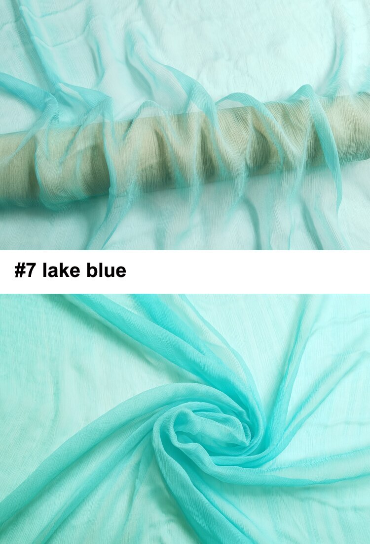 1yard X 1.3meter Mulberry Silk Chiffon Crepe Fabric Gauze Crinkled Georgette