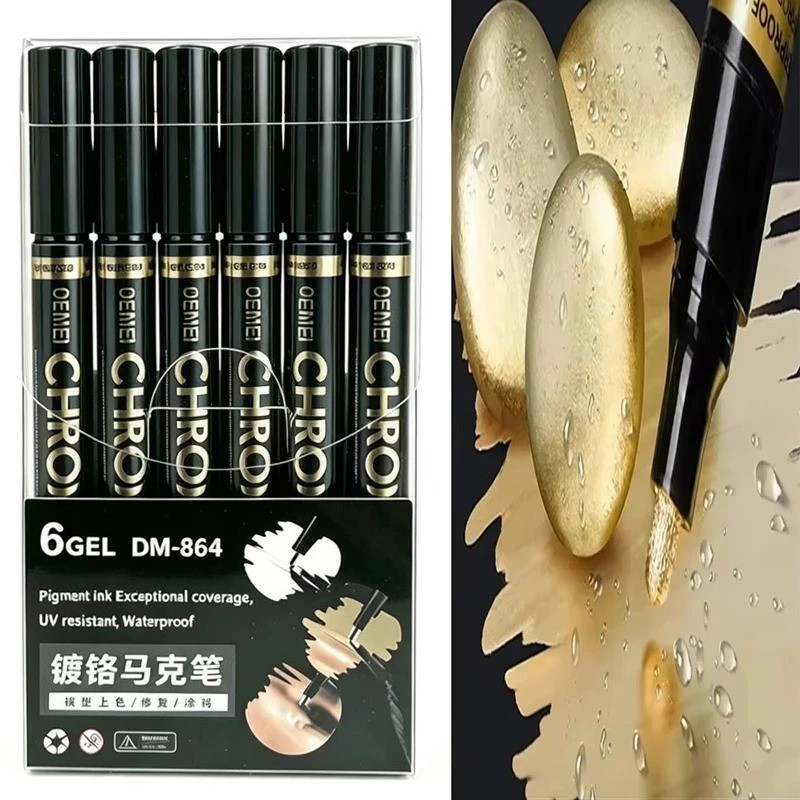 Liquid Chrome Markers Set, Permanent Mirror Pens for Plastic, Metal, Art
