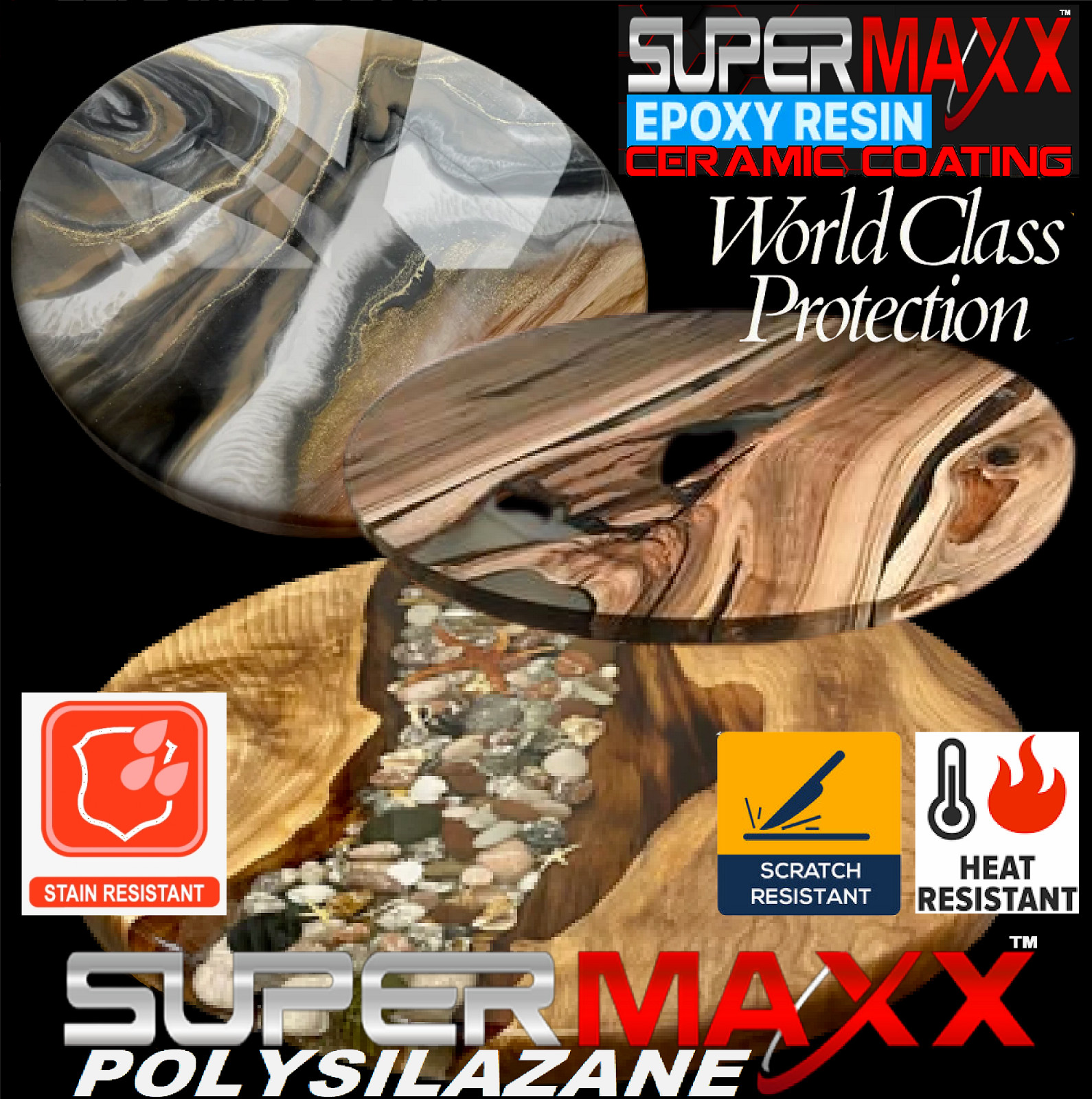TOP SELLER EPOXY RESIN TABLE & BAR TOP CERAMIC COATING SCRATCH RESISTANCE FINISH
