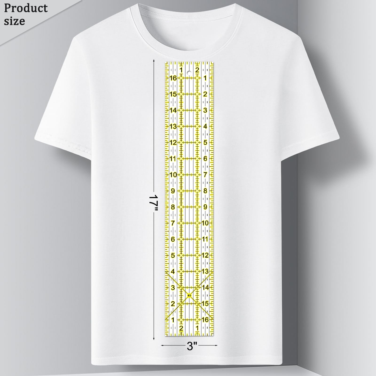 Quilting Rulers, Sewing Ruler, Acrylic Ruler for and Yellow