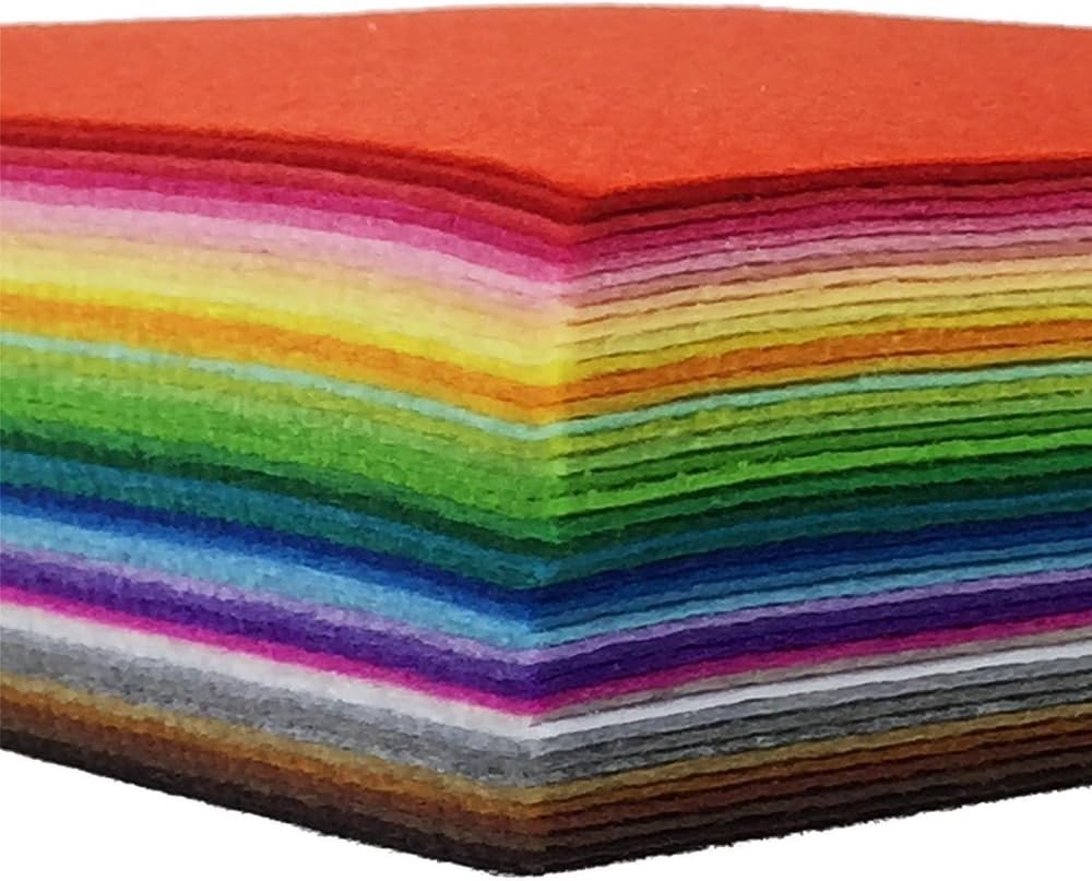 Durable 1mm Thick Felt Fabric Sheets – 42 Assorted Colors for Crafters