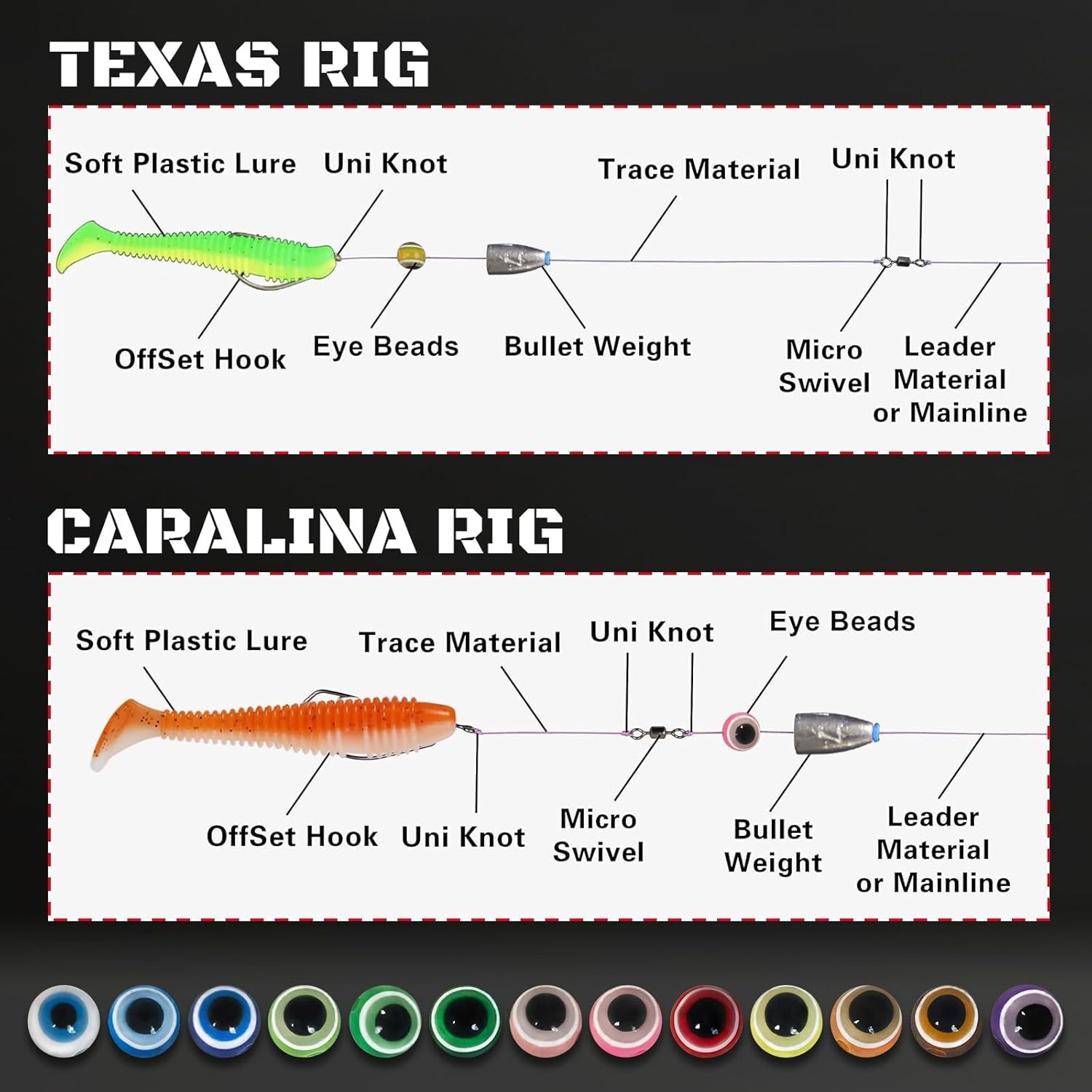 Fishing Eye Beads – Assorted Sizes in Convenient Storage Box for Anglers