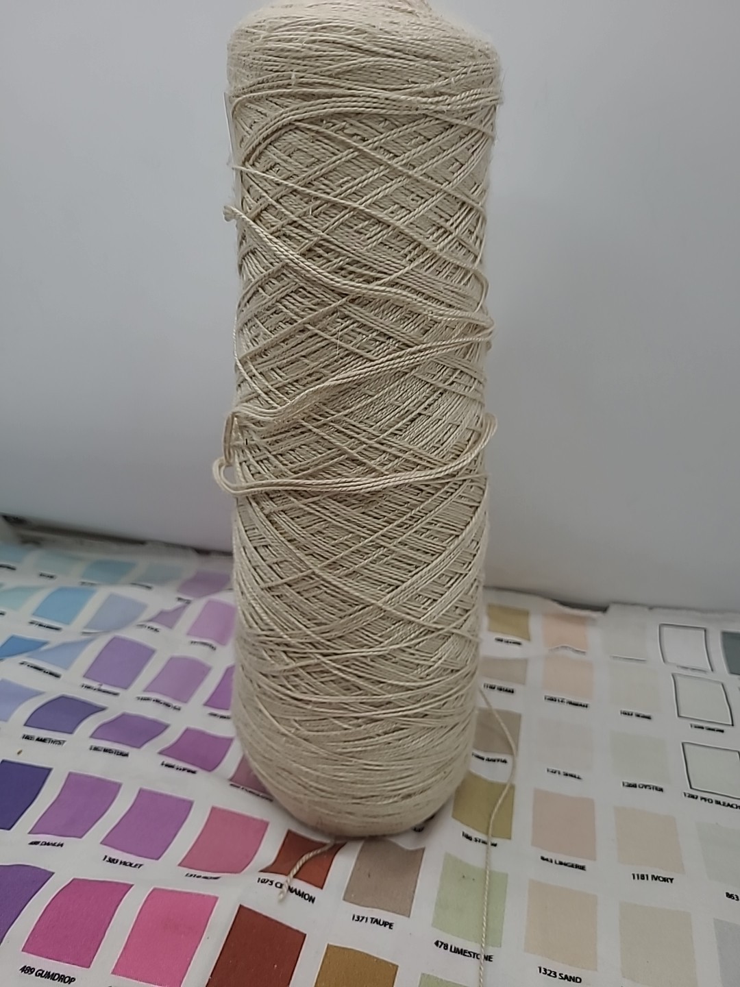1 Lbs 8.9 oz Yarn 100% Silk Yarn Weaving Macrame Crochet Art Beige