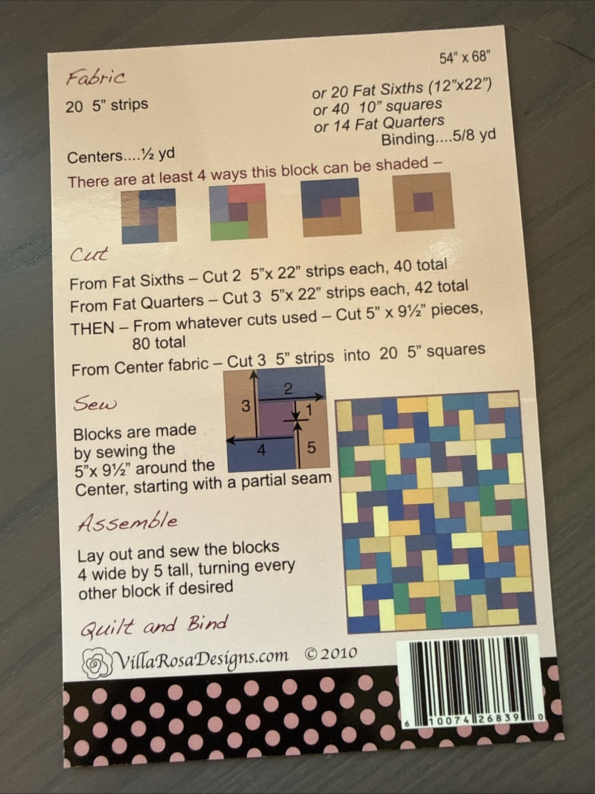Quilt Kit 54” x 68” – Colorful Batik Cotton Fabrics + Pattern + Binding