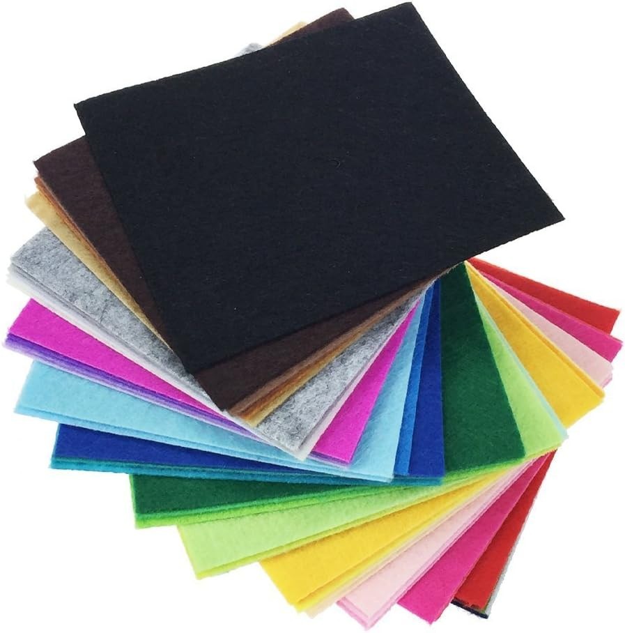 Durable 1mm Thick Felt Fabric Sheets – 42 Assorted Colors for Crafters