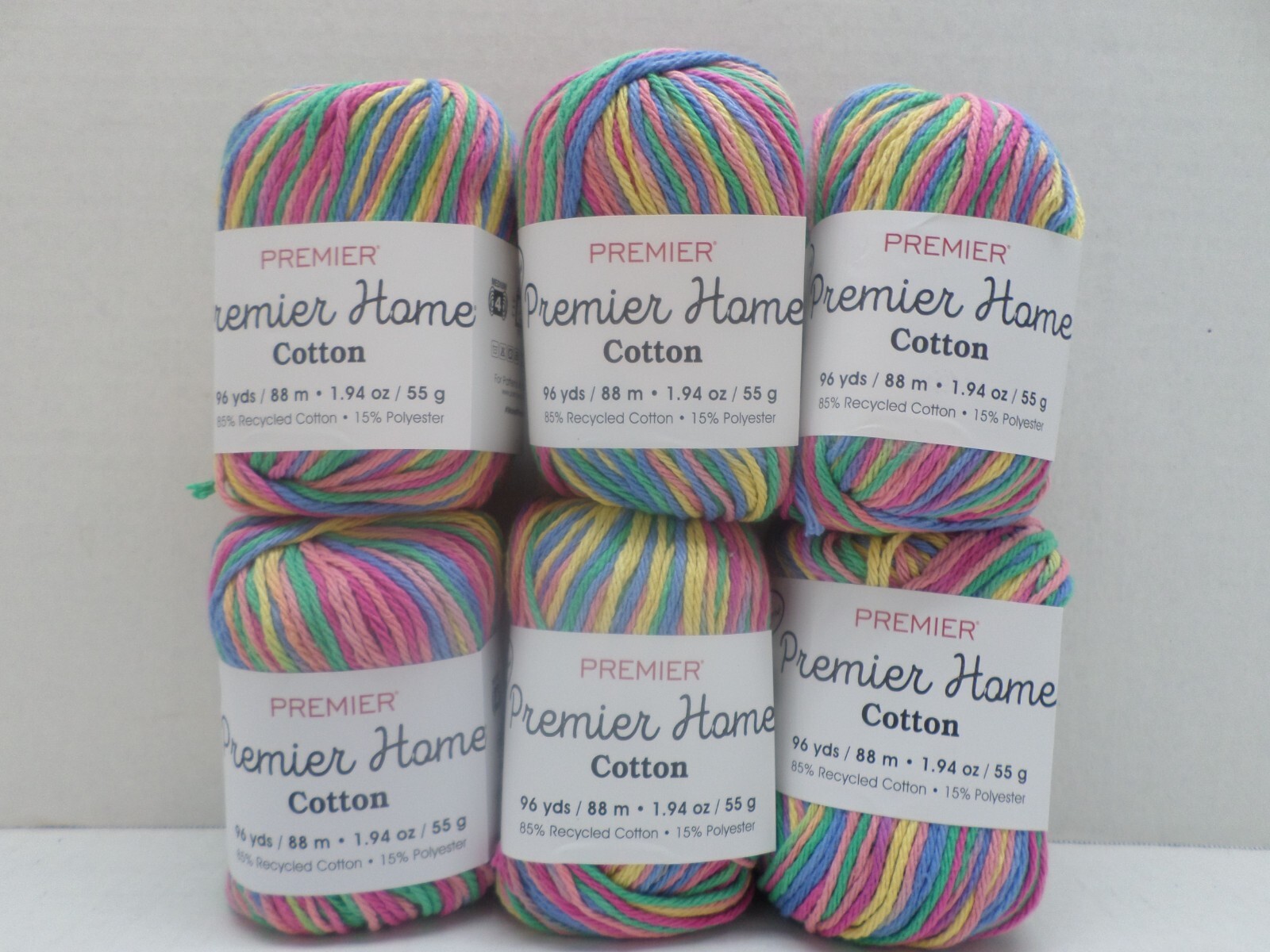 Premier Home Cotton Yarn Rainbow Lot of 6