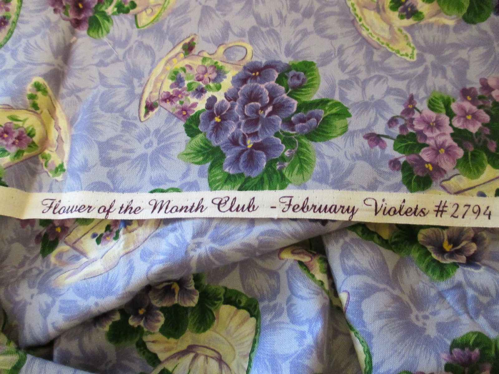 Flower of the Month Club February Violets Northcott Purlples Cotton 1yd x 44