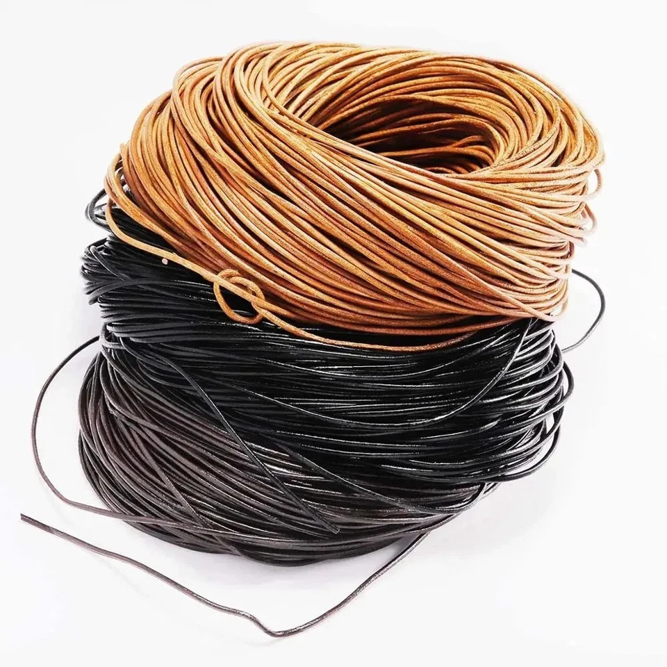 Genuine Leather Cord Round String – DIY Jewelry Making Necklace & Bracelet