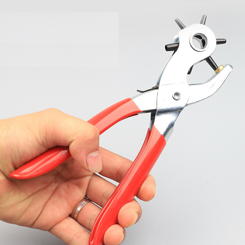 Leather Hole Punch Belt Tool 6 Sizes Puncher Revolving Pliers Heavy Duty