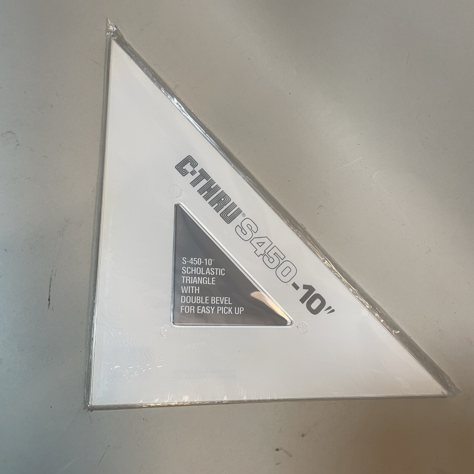 LOT Of 3 C-Thru S450 10 Inch Scholastic 45 Degree Triangles with Double Bevel