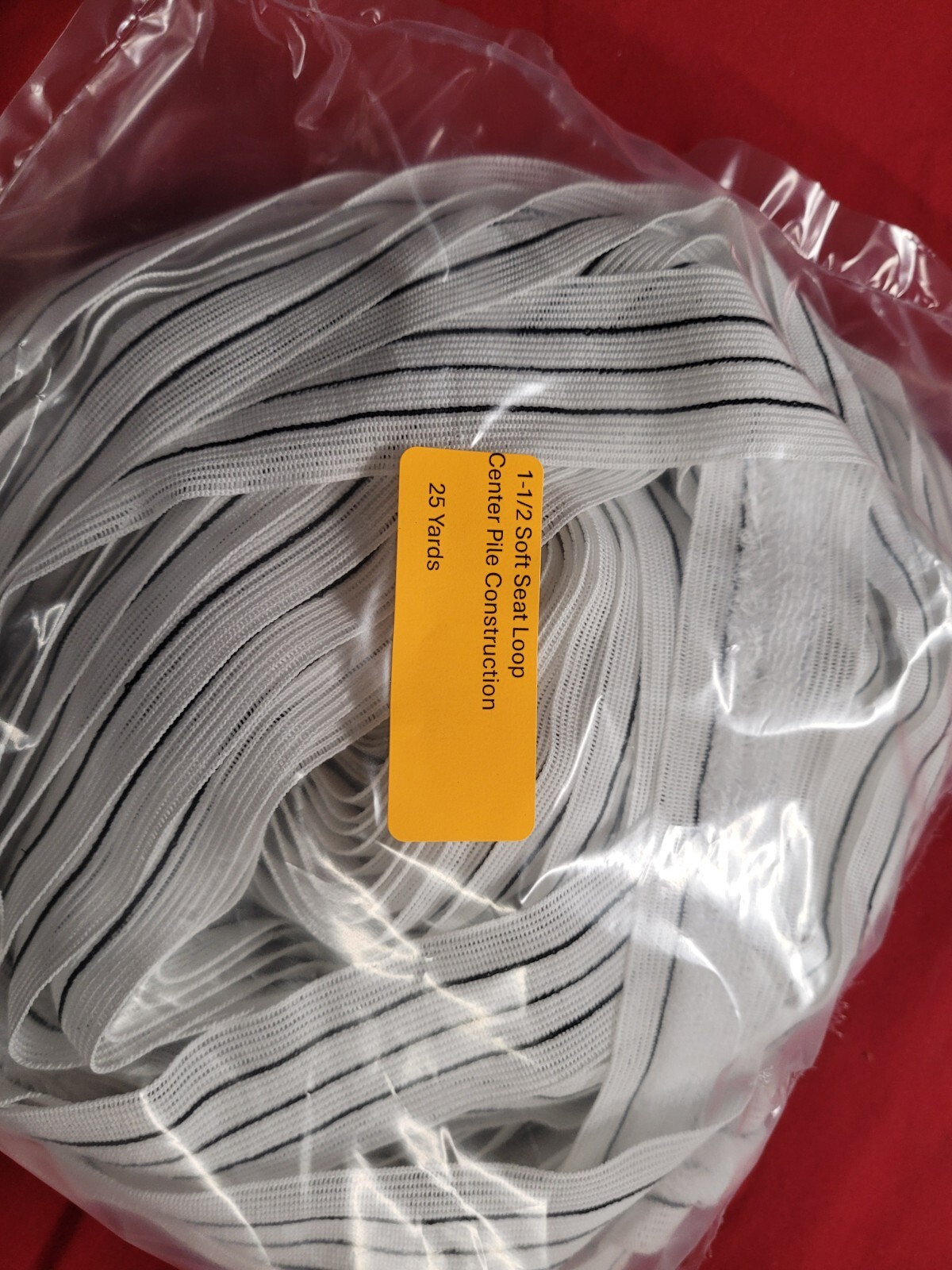 1-1/2 Center Pile Soft Seat Loop 10/yd Poly Bag