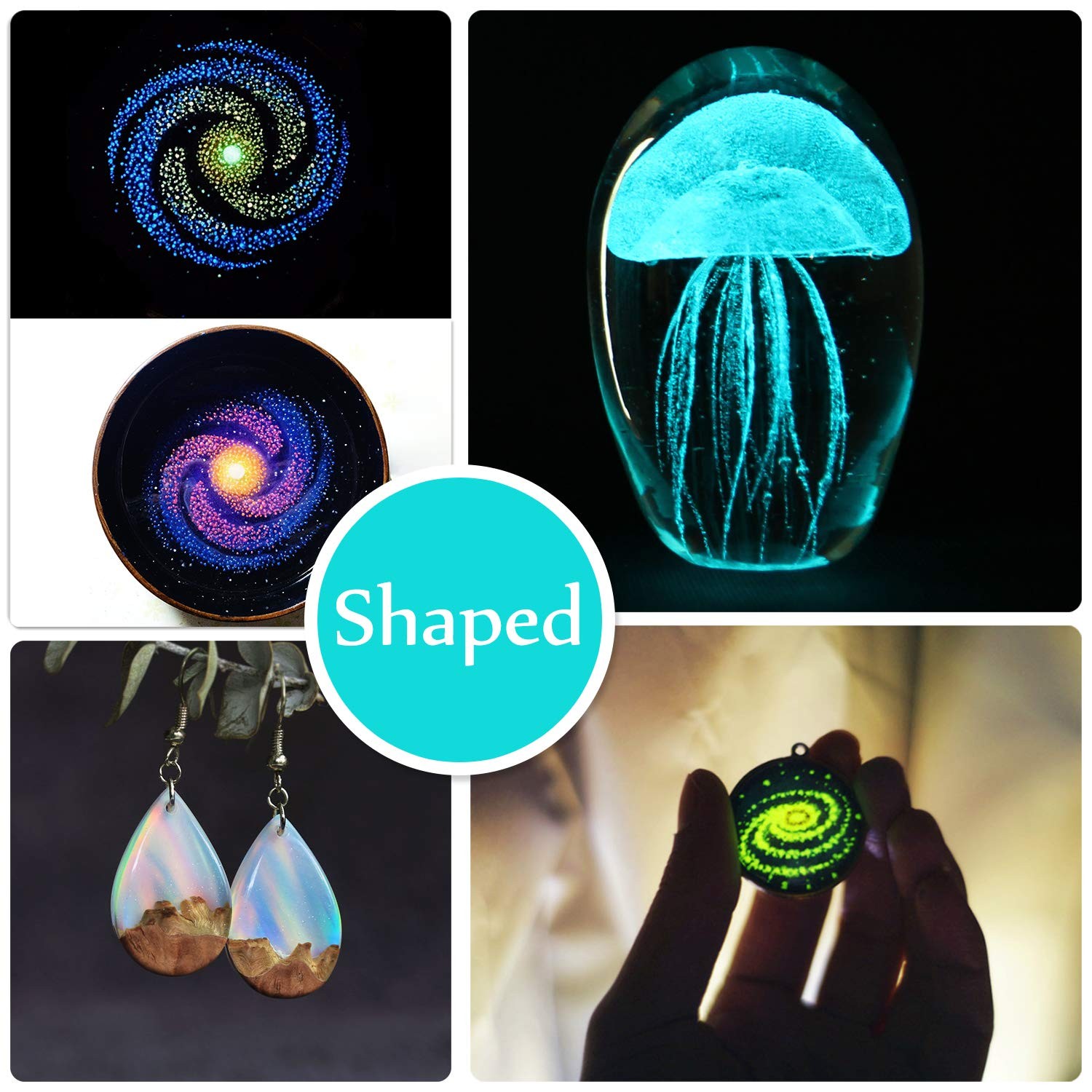 EPOXY UV RESIN Color Pigment Glow In The Dark Liquid Luminous 10 Pack DECORROM