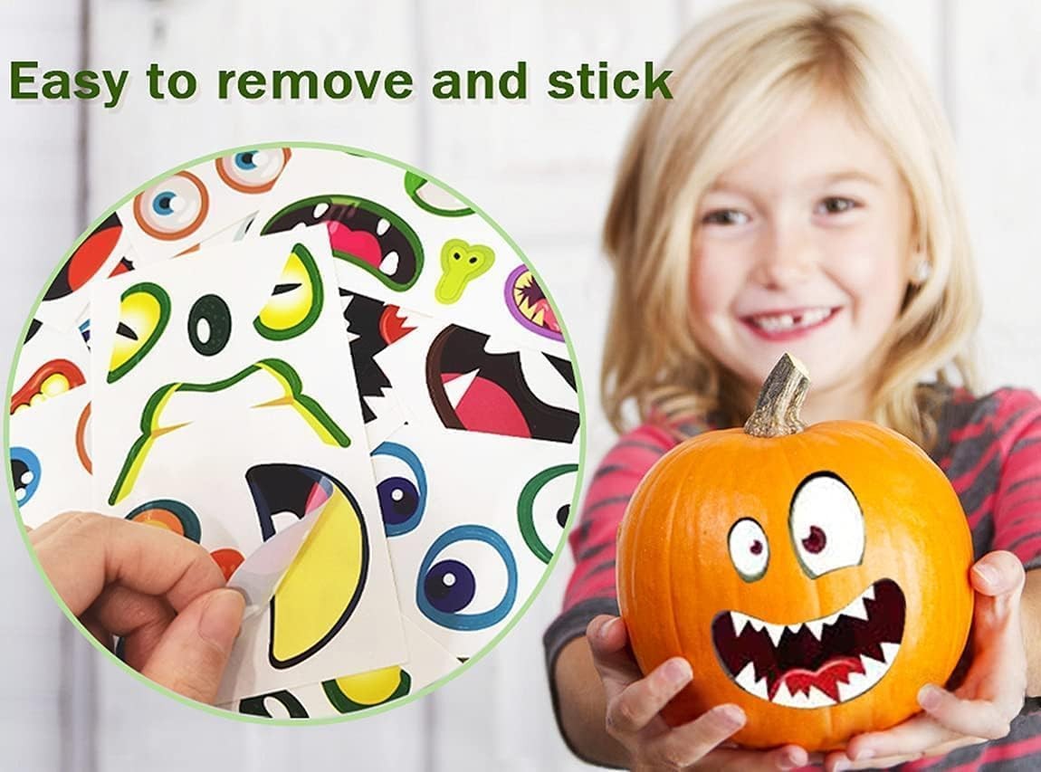 Halloween Pumpkin Decorating 5×3 inches, 48 Stickers