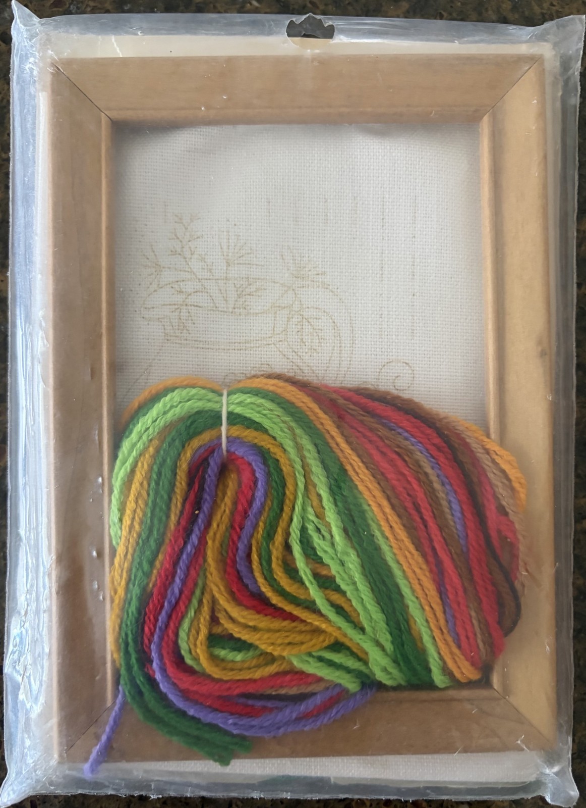 Vogart Crafts Crewel Stitchery Kit, Grandma’s Kitchen #2017L, with frame