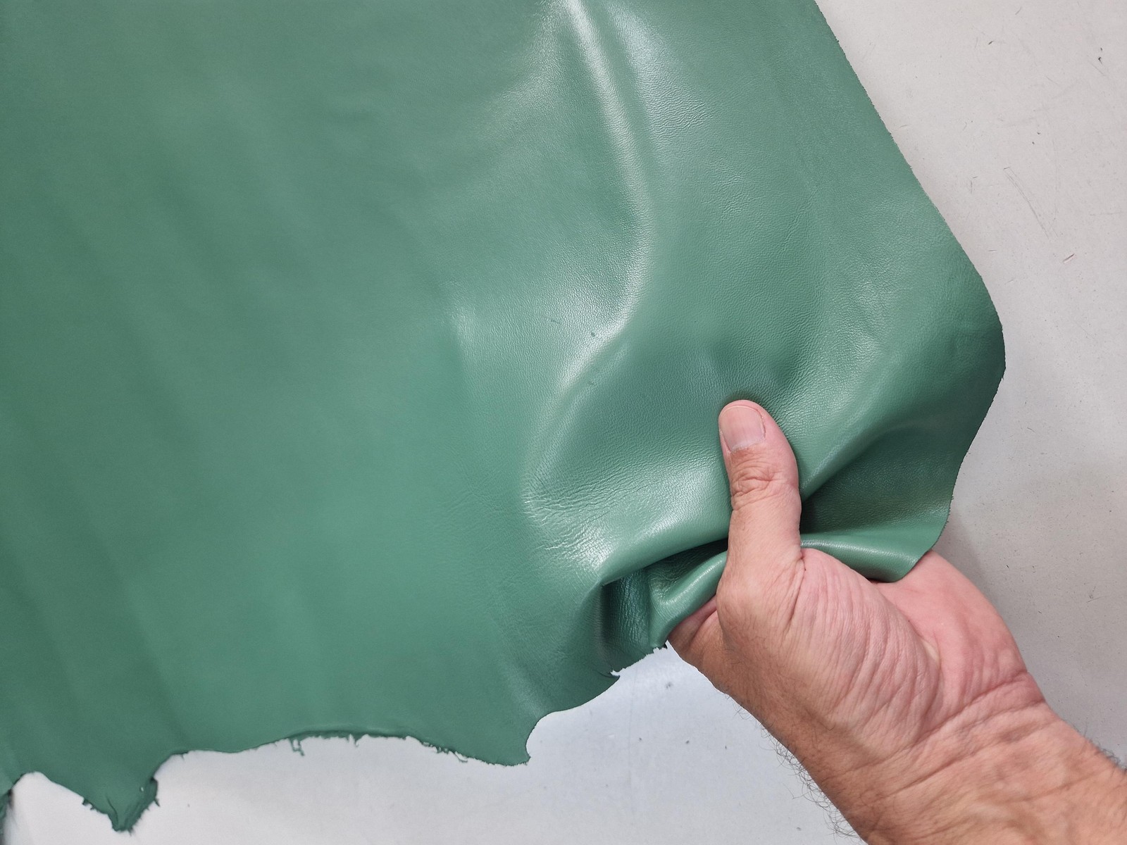 Sheep leather color viridian green, genuine Nappa lambskin leather for crafts