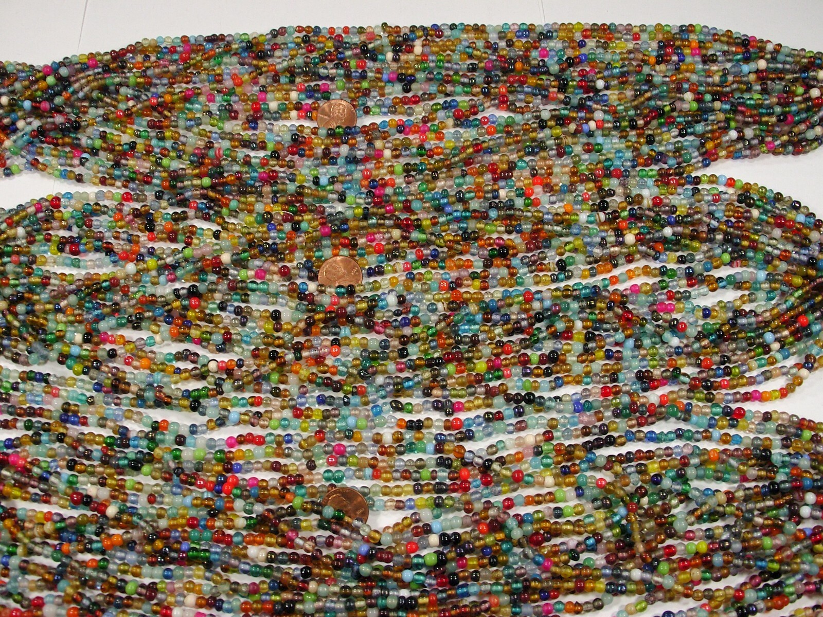 30 Strands 36″ India Handmade Assorted Color Glass Beads Wholesale Bulk (CT-52)