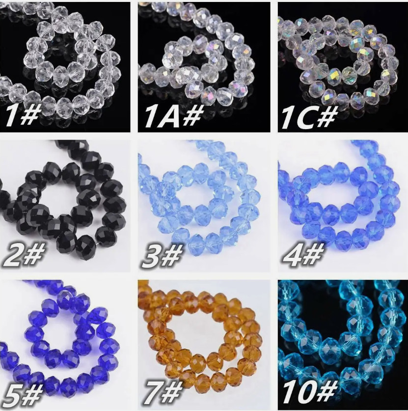 4mm 6mm 8mm 10mm 12mm Rondelle crystal Loose spacer beads Jewelry Making Crafts
