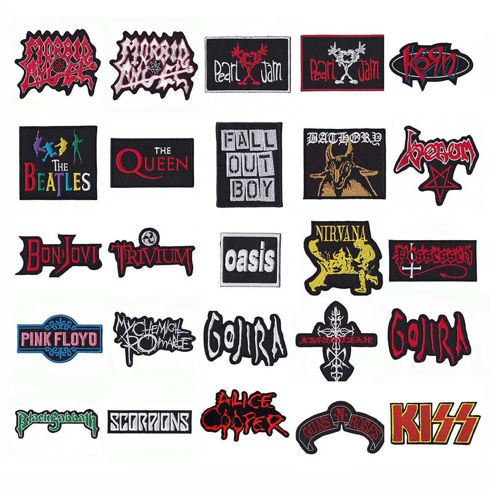 Wholesale Lot Rock Music Mix Band Sew Iron On Embroidery Applique Patch Random