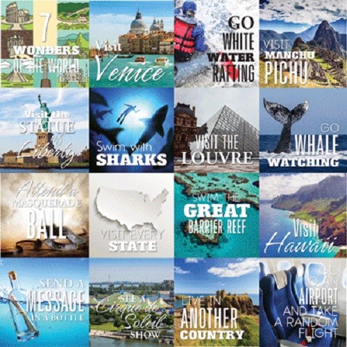 Scrapbooking Crafts 12X12 DS Paper Bucket List Tags Travel Whale Rafting Camel