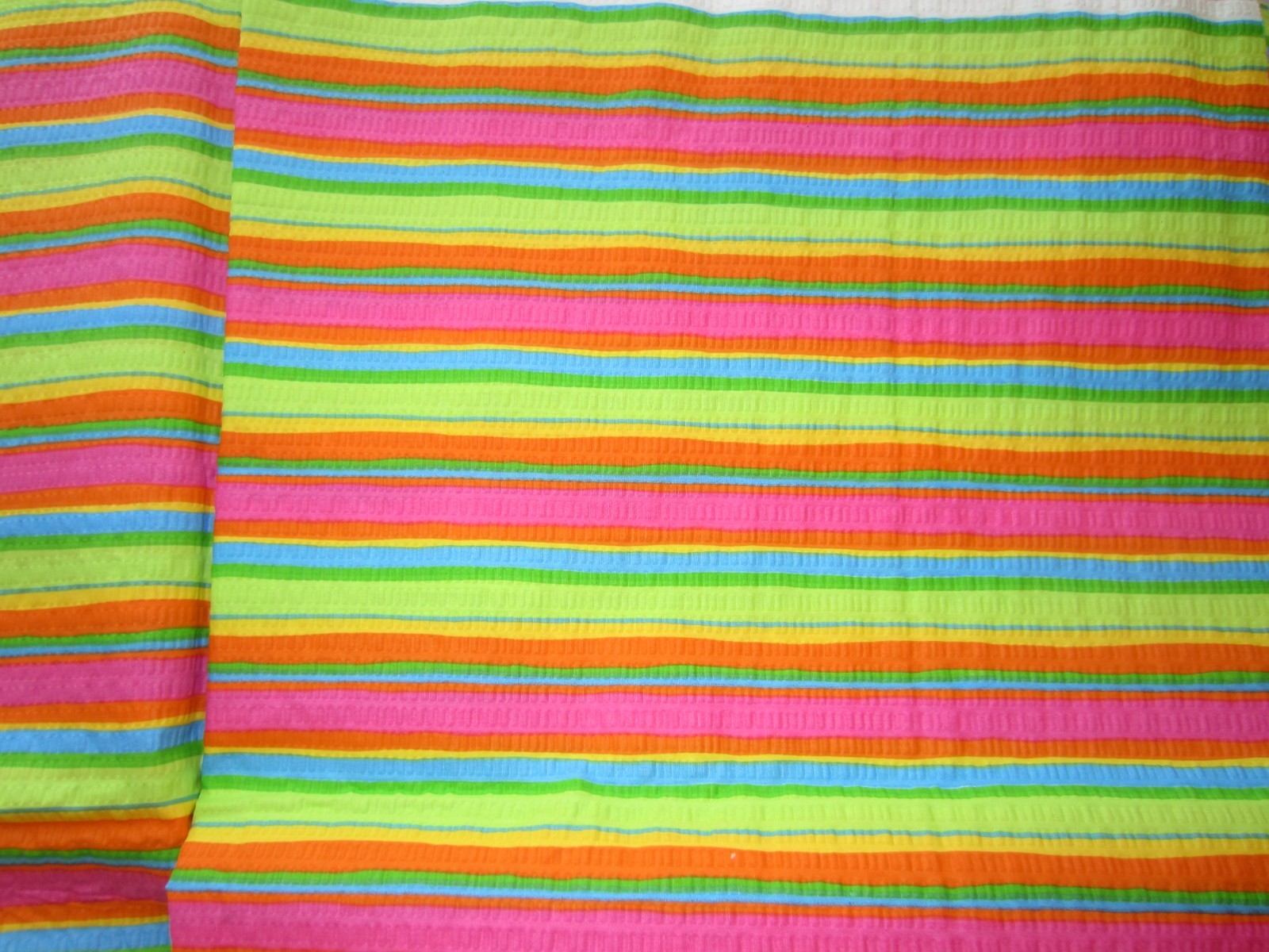 Old Estate Find – Fabric & Lace LOT – Red Gingham Tulip Print Rainbow Stripe