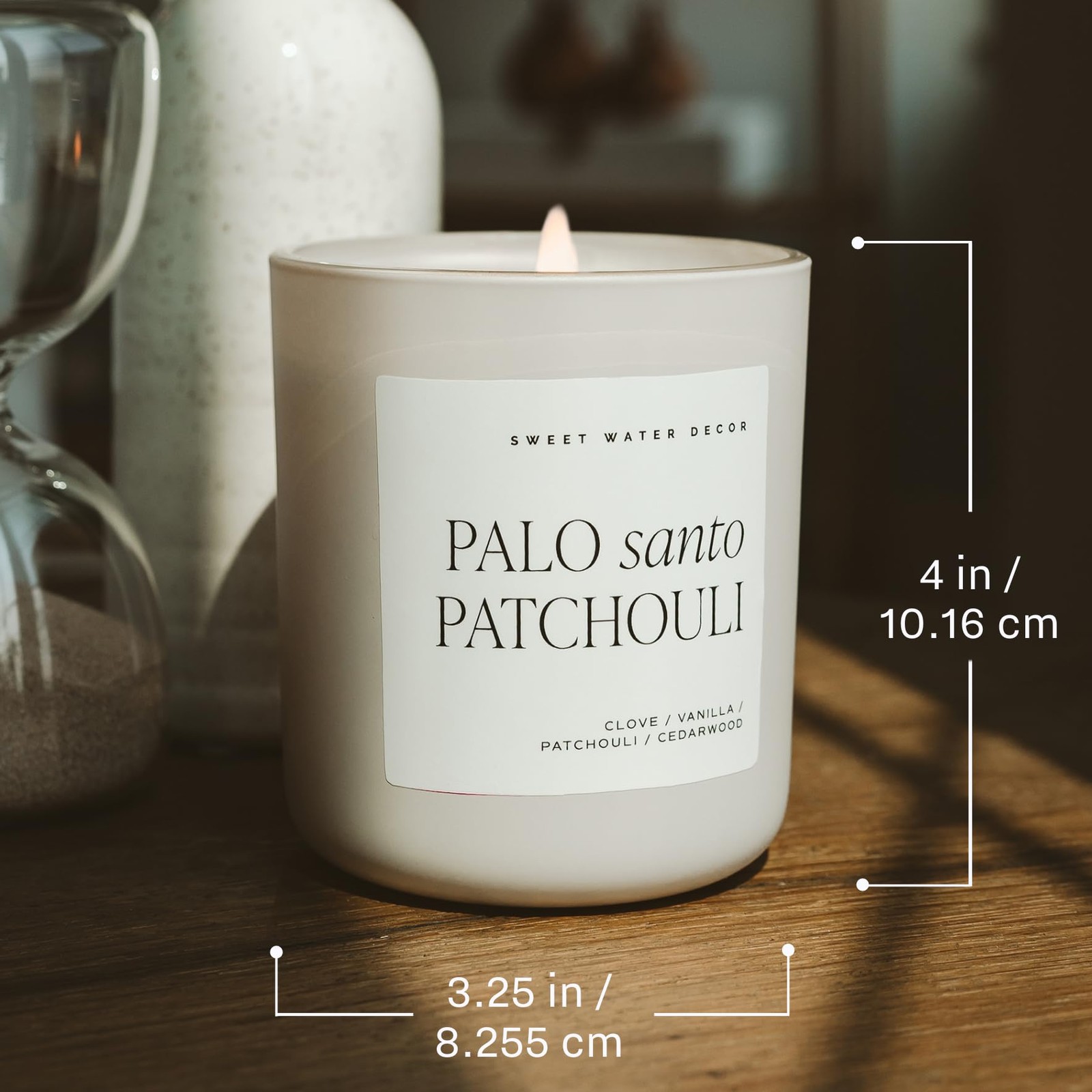 Sweet Water Decor Palo Santo Patchouli Candle – Soy Clove, Vanilla, Tan