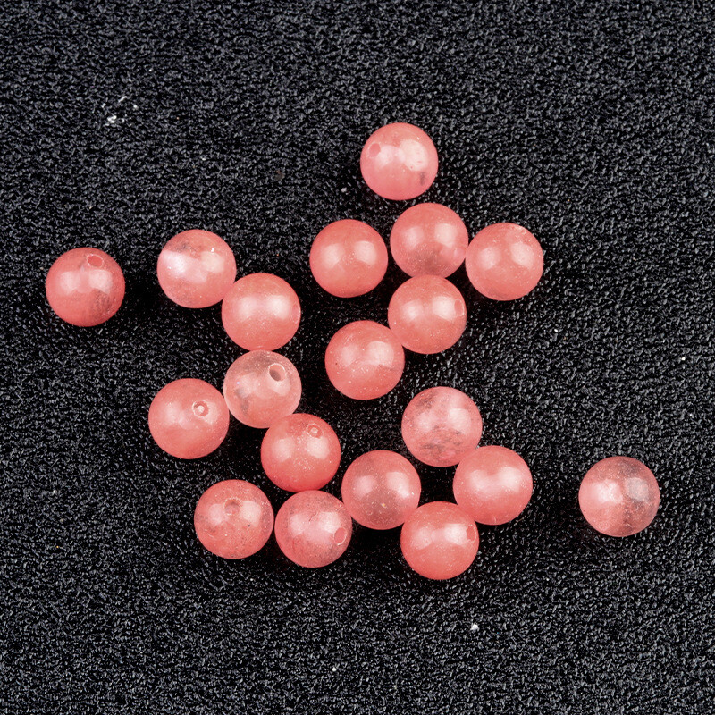 50pcs Artificial Cherry Quartz Stone Half Drilled Hole Beads 8mm Round Ball DIY