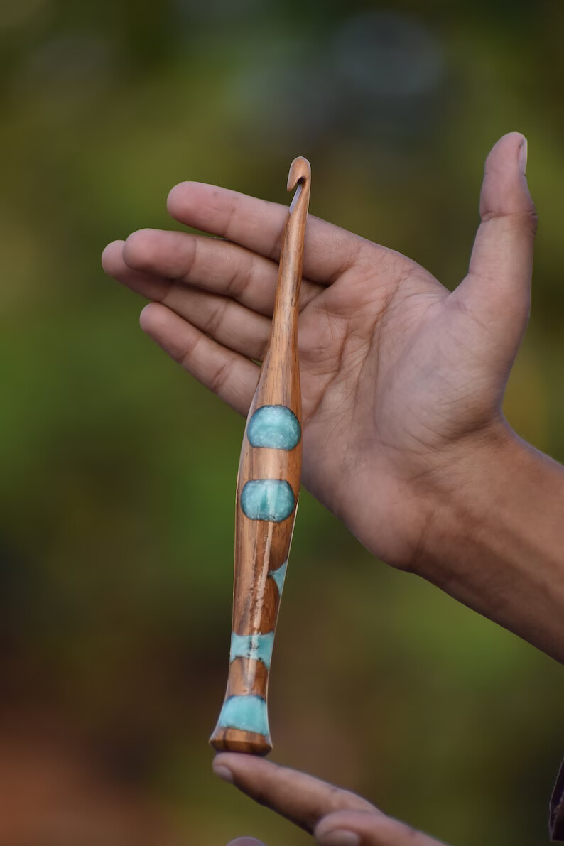 Crochet Hook Set of 7 – Ergonomic Wooden Crochet Hook, HANDMADE Crochet Hook