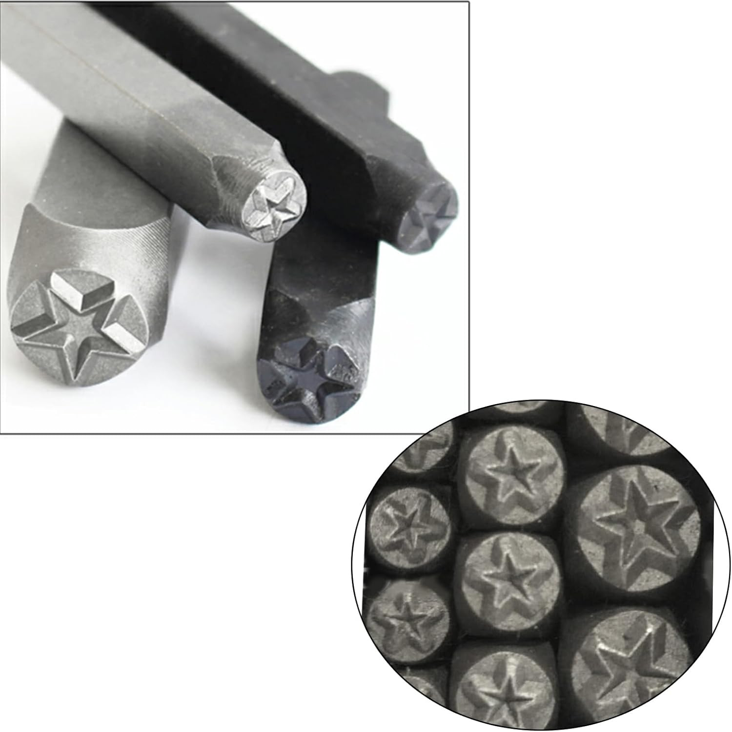 Metal Stamps,Set of 3 Carbon Steel Five Pointed Star Punches Stamp Jewelry St…
